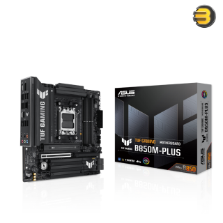ASUS TUF GAMING B850M-PLUS – AMD AM5 DDR5 Micro-ATX Motherboard, 4 DIMMs (Up to 8000+MT/s OC), PCIe 5.0 x16, 3x M.2, 4 SATA, 2.5GbE, TUF Protection, Aura Sync ASUS TUF GAMING B850M-PLUS – AMD AM5 DDR5 Micro-ATX Motherboard, 4 DIMMs (Up to 8000+MT/s OC), PCIe 5.0 x16, 3x M.2, 4 SATA, 2.5GbE, TUF Protection, Aura Sync