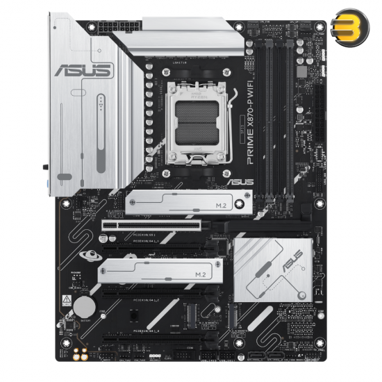 ASUS PRIME X870-P WIFI – AMD AM5 DDR5 ATX Motherboard, 4 DIMMs (up to 8000+ MT/s), 1× PCIe 5.0 x16, 4× M.2, 2× SATA, 2× USB4, 1× HDMI, Wi‑Fi 7, 2.5GbE, RAID, ASUS 5X Protection & Aura Sync