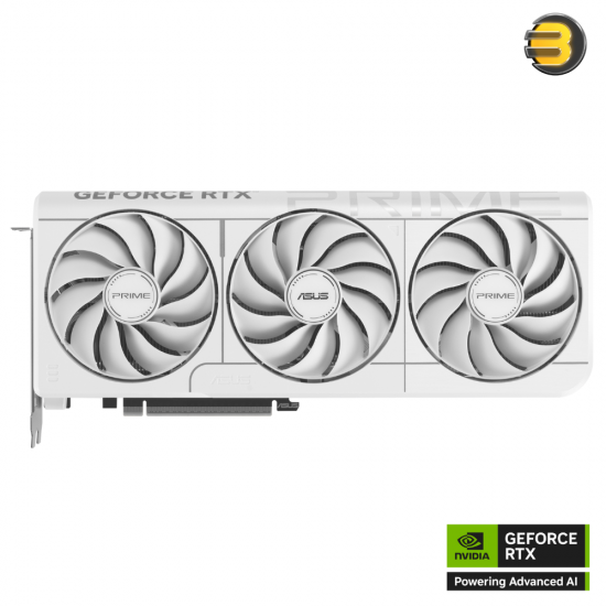 ASUS PRIME GeForce RTX 5070 White OC Edition 12GB GDDR7, NVIDIA Blackwell Architecture, 6144 CUDA Cores, 2.5 Slot Cooling, Axial-Tech Triple Fans, PCIe 5.0, DLSS 4 & Reflex 2, Dual BIOS, Aura Sync RGB, Compact SFF-Friendly Design