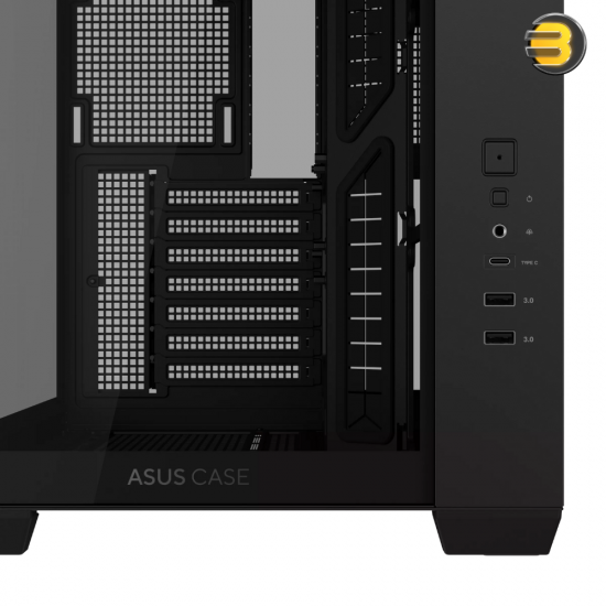 ASUS A32 ATX Dual-Chamber PC Case - Panoramic Design, Supports Up to 420mm Graphics Cards, 360mm Radiators, and CPU Air Coolers Up to 165mm, Sleek High-Performance Gaming Chassis