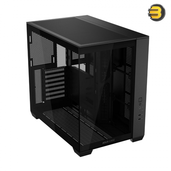ASUS A32 ATX Dual-Chamber PC Case - Panoramic Design, Supports Up to 420mm Graphics Cards, 360mm Radiators, and CPU Air Coolers Up to 165mm, Sleek High-Performance Gaming Chassis