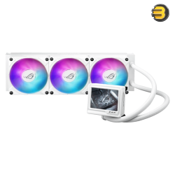 ASUS ROG Ryujin III 360 ARGB Extreme White – Asetek Gen8 V2 Pump, Thickened ARGB Fans, 640x480 3.5” LCD, Enhanced Embedded Fan, and Advanced Software for Ultimate Cooling Performance