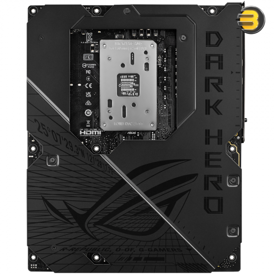 ASUS ROG Crosshair X870E Dark Hero AM5 ATX Motherboard ASUS ROG CROSSHAIR X870E DARK HERO flagship ATX motherboard with AMD AM5 socket, dual PCIe 5.0 slots, 5 M.2 connectors, Wi-Fi 7, 10GbE and SupremeFX audio
