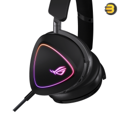 ASUS ROG Delta II Wireless Gaming Headset - Tri-Mode, 50mm Titanium-Plated Drivers, 10mm Boom Mic, DualFlow Audio, RGB