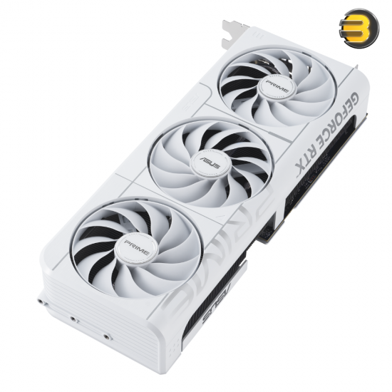 ASUS PRIME GeForce RTX 5070 White OC Edition 12GB GDDR7, NVIDIA Blackwell Architecture, 6144 CUDA Cores, 2.5 Slot Cooling, Axial-Tech Triple Fans, PCIe 5.0, DLSS 4 & Reflex 2, Dual BIOS, Aura Sync RGB, Compact SFF-Friendly Design