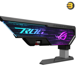 ASUS ROG Herculx Graphics Card Holder — Adjustable Height 72-128mm, RGB ARGB Lighting Compatible with Aura Sync, Supports NVIDIA GeForce RTX 40 Series, Tool-less Setup with Locking Wheel, Compatible with Various Chassis, Award-Winning Design