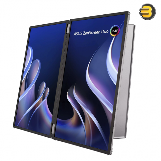 ASUS ZenScreen Duo OLED MQ149CD 14" WUXGA OLED Portable Monitor ASUS ZenScreen Duo OLED MQ149CD 14 inch portable monitor with WUXGA OLED panel, 100% DCI-P3, DisplayHDR 400 True Black and USB Type-C connectivity