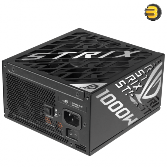 ROG STRIX 1000W Platinum -- cool and quiet PSU with stable power delivery, engineered for efficiency with GaN MOSFET and intelligent stabilizer in striking style