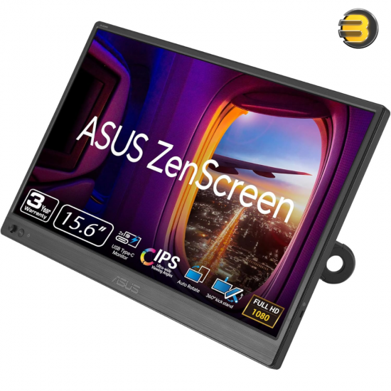 ASUS ZenScreen MB169CK 15.6" Full HD Portable IPS Monitor ASUS ZenScreen MB169CK 15.6 inch portable monitor with Full HD IPS panel, USB Type-C connectivity and included kickstand