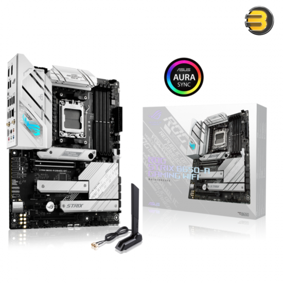 ASUS ROG STRIX B650-A GAMING WIFI 6E AM5 LGA 1718 Gaming Motherboard DDR5 — 12 + 2 power stages,  3x M.2 slots, PCIe 4.0, 2.5G LAN, WiFi 6E, USB 3.2 Gen 2x2 Type-C port, and Aura Sync RGB