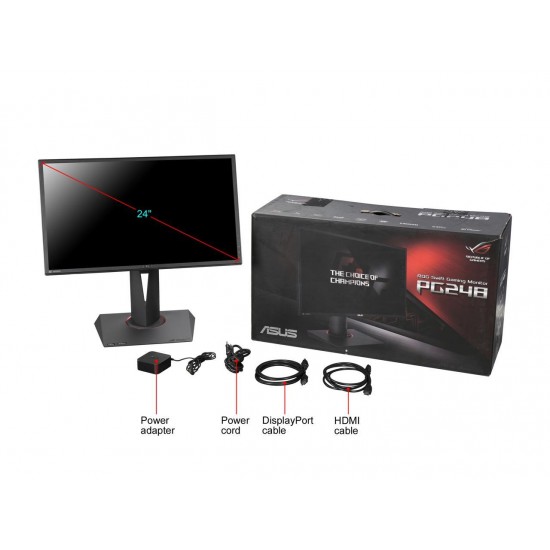 ASUS ROG Swift PG248Q 24” Gaming Monitor Full HD 1080p 1ms 180Hz DP HDMI Eye Care G-SYNC eSports