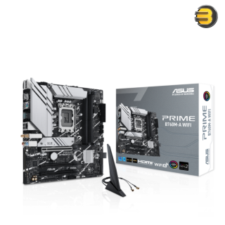 ASUS PRIME B760M-A WIFI Motherboard – Intel B760, mATX, PCIe 4.0, DDR5, Dual M.2 Slots, 2.5Gb Ethernet, Wi-Fi 6, USB 3.2 Gen 2, and Aura Sync ASUS PRIME B760M-A WIFI Motherboard – Intel B760, mATX, PCIe 4.0, DDR5, Dual M.2 Slots, 2.5Gb Ethernet, Wi-Fi 6, USB 3.2 Gen 2, and Aura Sync