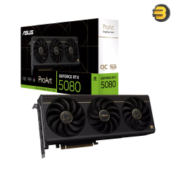 ASUS ProArt GeForce RTX 5080 OC Edition Graphics Card - 16GB GDDR7, 2.5-Slot, USB Type-C, Creator GPU