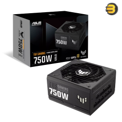 ASUS TUF Gaming 750W Gold — 80+ Gold, ATX 3.1, fully modular, dual ball‑bearing 135mm Axial‑tech fan, military‑grade components