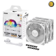 ASUS TUF Gaming TR120 ARGB White Reverse Triple Pack — 28mm Extra-Thick Frame, 2.75mmH2O Static Pressure, 76.3 CFM Airflow, Ultra-Quiet 29 dB(A), Double-Layer Addressable RGB LEDs, Aura Sync Compatible