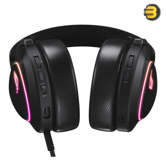 ASUS ROG Delta II Tri-Mode Wireless Gaming Headset ASUS ROG Delta II wireless gaming headset with RGB lighting, detachable boom microphone and tri-mode connectivity