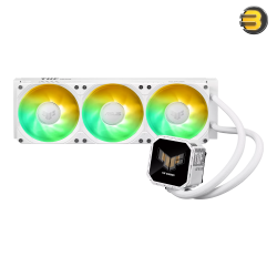 ASUS TUF Gaming LC III 360 ARGB LCD White Edition All-in-One Liquid CPU Cooler - 360mm Radiator, Triple 120mm ARGB Fans, 2.8 LCD Display for System Monitoring, Custom GIFs & MP4 Support, High Airflow Design