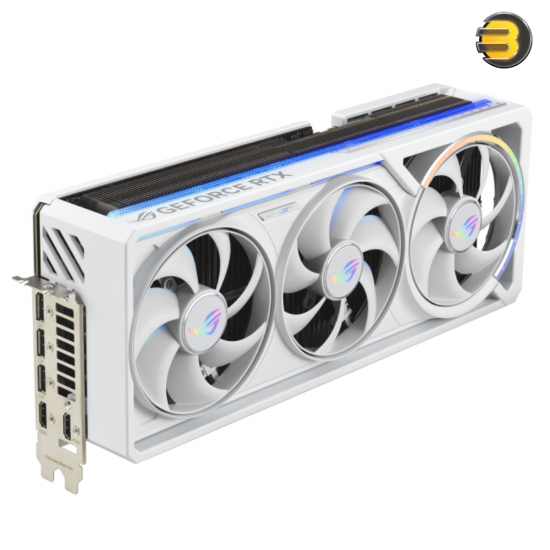 ASUS ROG Astral GeForce RTX 5080 16GB GDDR7 White OC Edition — PCIe 5.0 x16, 10752 CUDA Cores, 2790 MHz OC Clock, 30 Gbps Memory Speed, 256-bit Interface, Quad-Fan Cooling with Vapor Chamber, ARGB Lighting, 2x HDMI 2.1b, 3x DisplayPort 2.1a, Aura Sync