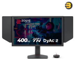 BenQ Zowie XL2566X+ Gaming Monitor, 24 TN Display, FHD Resolution, Up to 400Hz Refresh Rate, DyAc 2 Technology, Black eQualizer, Color Vibrance, S Switch, Shielding Hood, Black