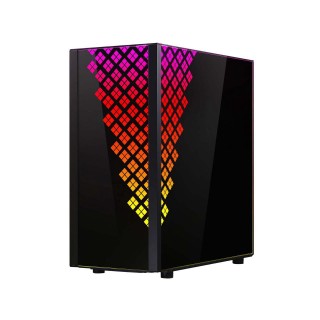 BitFenix DAWN TG Case Black, 3 sides Tempered Glass, E-ATX/ATX/Micro ATX/Mini ITX Form Factor, Asus AURA SYNC 3 pin Addressable RGB LED, BFC-DAWN-500-KKGSK-RP