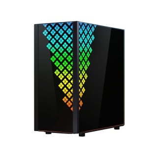 BitFenix DAWN TG Case Black, 3 sides Tempered Glass, E-ATX/ATX/Micro ATX/Mini ITX Form Factor, Asus AURA SYNC 3 pin Addressable RGB LED, BFC-DAWN-500-KKGSK-RP