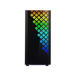 BitFenix DAWN TG Case Black, 3 sides Tempered Glass, E-ATX/ATX/Micro ATX/Mini ITX Form Factor, Asus AURA SYNC 3 pin Addressable RGB LED, BFC-DAWN-500-KKGSK-RP