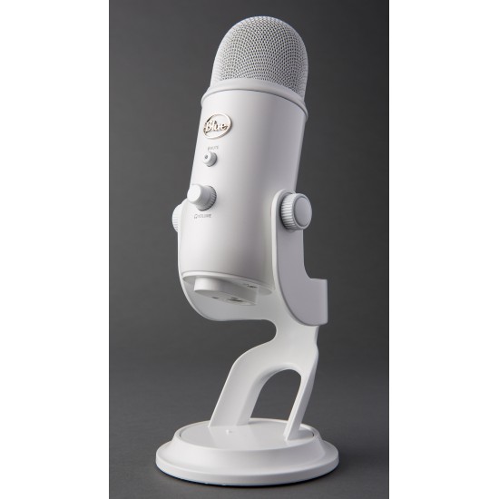 Blue Yeti USB Mic for Recording & Streaming on PC and Mac, 3 Condenser Capsules, 4 Pickup Patterns, Headphone Output and Volume Control, Mic Gain Control, Adjustable Stand, Plug & Play - Silver