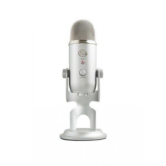 Blue Yeti USB Mic for Recording & Streaming on PC and Mac, 3 Condenser Capsules, 4 Pickup Patterns, Headphone Output and Volume Control, Mic Gain Control, Adjustable Stand, Plug & Play - Silver