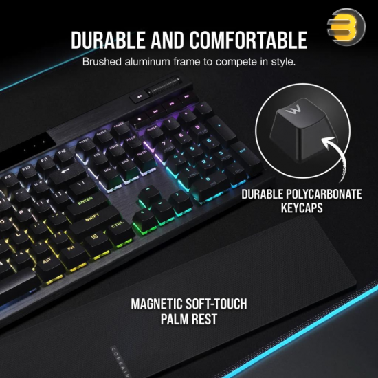 Corsair K70 RGB PRO Mechanical Gaming Keyboard with Polycarbonate Keycaps — CHERRY® MX Red (AR)