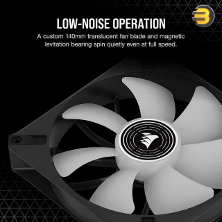 CORSAIR ML140 LED Elite 140mm Magnetic Levitation White LED Fan with AirGuide Single Pack Black CORSAIR ML140 LED Elite 140mm Magnetic Levitation White LED Fan with AirGuide Single Pack Black