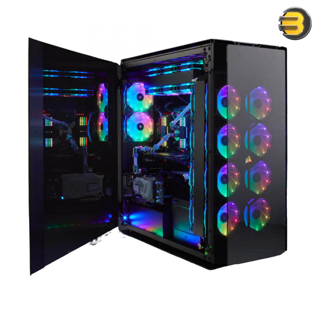 Corsair Obsidian Series 1000d Cc 9011148 Ww Super Tower Case Premium Tempered Glass And 8083