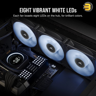 CORSAIR ML140 LED Elite 140mm Magnetic Levitation White LED Fan with AirGuide Single Pack Black CORSAIR ML140 LED Elite 140mm Magnetic Levitation White LED Fan with AirGuide Single Pack Black