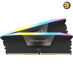 Corsair Vengeance RGB 32GB (2x16GB) DDR5-6000 CL30-36-36-76 1.40V Desktop Memory Kit — Intel XMP 3.0, Aluminum Heatspreader, RGB Lighting