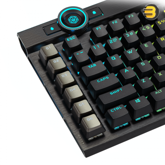 Corsair K100 RGB Optical-Mechanical Gaming Keyboard — CORSAIR OPX Switch — Black