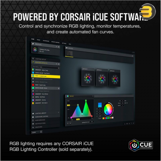 Corsair iCUE SP120 RGB ELITE Performance 120mm PWM Fan — Single Pack