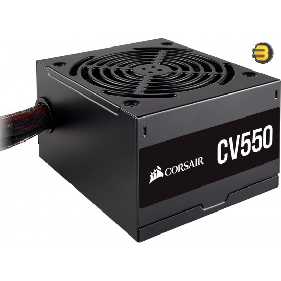 Corsair CV550 CV Series 80 PLUS Bronze Certified 550 Watt Non-Modular Power Supply - Black