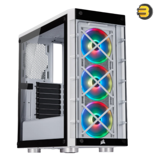 Corsair iCUE 465X RGB Mid-Tower ATX Smart Case — White - CC-9011189-WW Corsair iCUE 465X RGB Mid-Tower ATX Smart Case — White - CC-9011189-WW