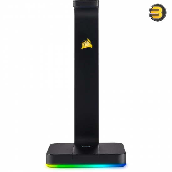 Corsair ST100 RGB Premium Headset Stand — 7.1 Surround Sound - 3.5mm and 2xUSB 3.1 - Aluminum