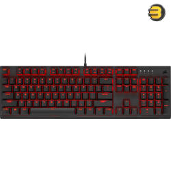 Corsair K60 PRO Mechanical Gaming Keyboard — Red LED — 100% CHERRY MV Mechanical Keyswitches — Black