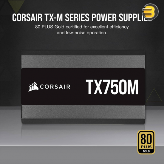 Corsair TX750M — 750 Watt 80 PLUS Gold Semi Modular ATX PSU - CP-9020230-UK