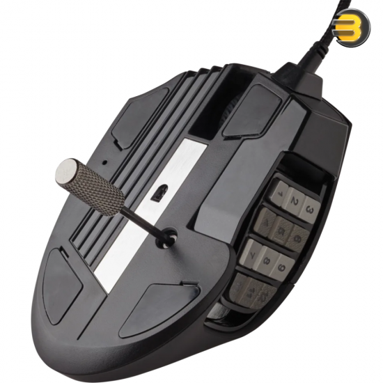 Corsair SCIMITAR RGB ELITE Gaming Mouse For MOBA, MMO - 18,000 DPI - 17 Progammable Buttons - iCUE Compatible - Black