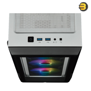 Corsair iCUE 220T RGB Tempered Glass Mid-Tower Smart Case — White - CC-9011191-WW Corsair iCUE 220T RGB Tempered Glass Mid-Tower Smart Case — White - CC-9011191-WW