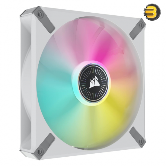 CORSAIR ML140 RGB Elite, 140mm Magnetic Levitation RGB Fan with AirGuide, Single Pack - White Frame
