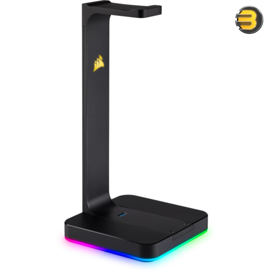 Corsair ST100 RGB Premium Headset Stand — 7.1 Surround Sound - 3.5mm and 2xUSB 3.1 - Aluminum