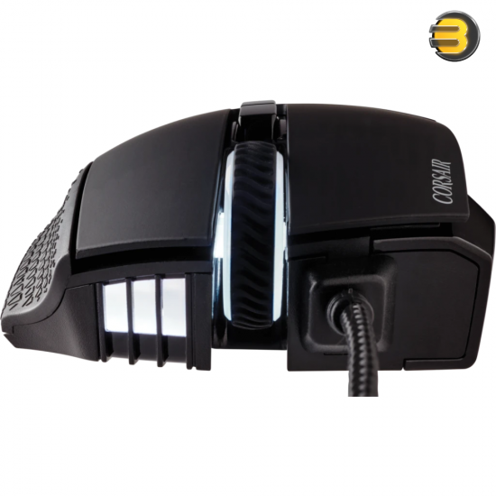 Corsair SCIMITAR RGB ELITE Gaming Mouse For MOBA, MMO - 18,000 DPI - 17 Progammable Buttons - iCUE Compatible - Black