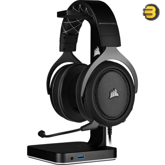 Corsair HS60 PRO — 7.1 Virtual Surround Sound Gaming Headset with USB DAC - Works with PC, Xbox Series X, Xbox Series S, Xbox One, PS5, PS4, and Nintendo Switch - Carbon