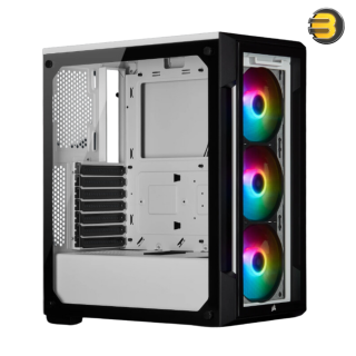 Corsair iCUE 220T RGB Tempered Glass Mid-Tower Smart Case — White - CC-9011191-WW Corsair iCUE 220T RGB Tempered Glass Mid-Tower Smart Case — White - CC-9011191-WW