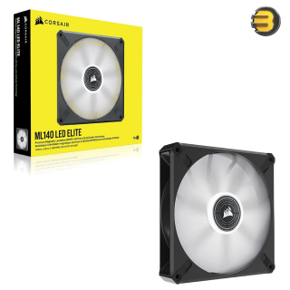 CORSAIR ML140 LED Elite 140mm Magnetic Levitation White LED Fan with AirGuide Single Pack Black CORSAIR ML140 LED Elite 140mm Magnetic Levitation White LED Fan with AirGuide Single Pack Black