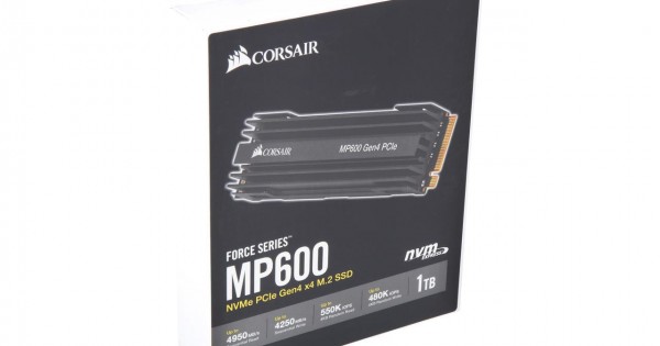 Corsair Force Series MP600 1TB Gen4 PCIe X4 NVMe M.2 SSD, Up to 4,950 MB/s  (CSSD-F1000GBMP600)