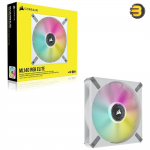 CORSAIR ML140 RGB Elite, 140mm Magnetic Levitation RGB Fan with AirGuide, Single Pack - White Frame
